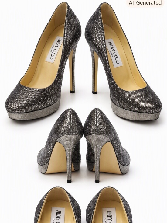 Jimmy Choo Shoes - Jimmy Choo Black Sparkle Round Toe Stiletto Pumps